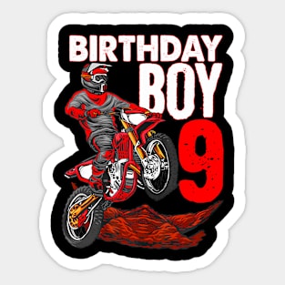 Motocross Birthday Motorcycle Themed 9Th Birthday Sticker